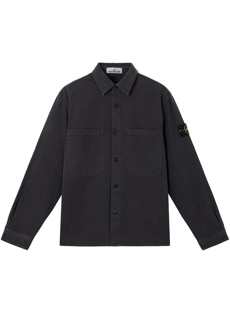 camicia panama cotton old effect uomo inchiostro STONE ISLAND | K2S15 1200025 S0184V0126